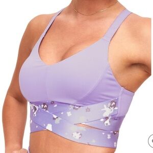 Adore Me Maven medium impact sports bra Purple Rose print Large New with tag